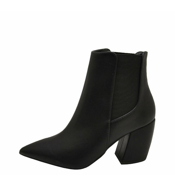 Black Leatherette Chelsea Bootie Size 10 - Picture 3 of 3